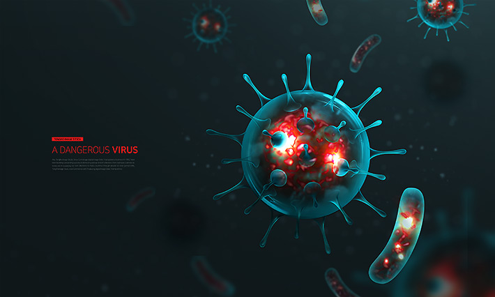 高倍显示细菌病毒医疗科技海报6款合集a
