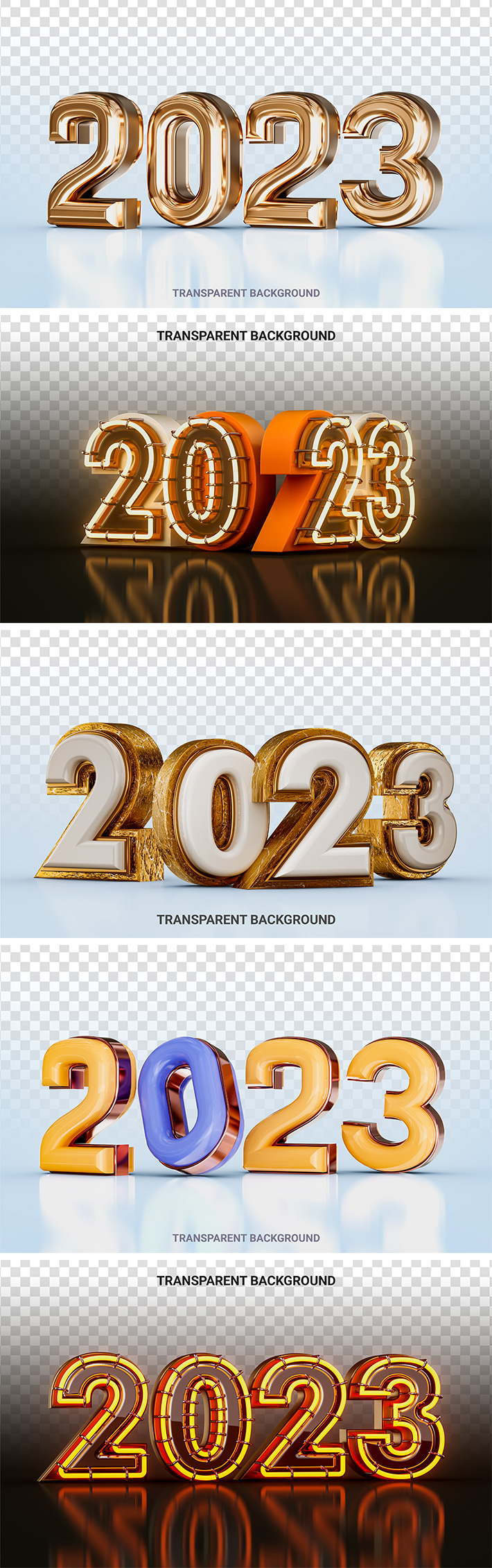 2023新年C4D立体字特效字A