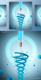 高科技螺旋药品医用医疗注射器基因工程合成海报